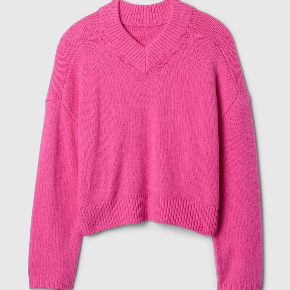 GAP Bright Pink V-Neck Sweater